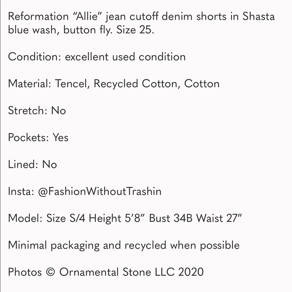 Reformation Allie Cutoff Jean Shorts In Shasta View 5